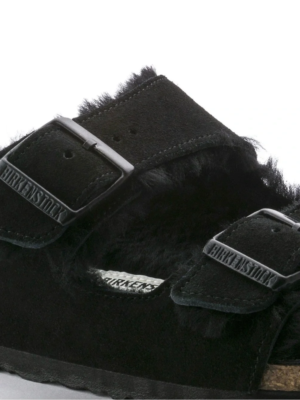 Birkenstock Arizona Shearling Sandals – Black Suede Unisex Size 40